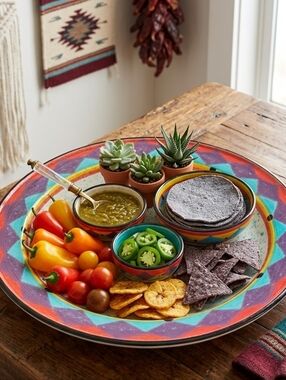 Paradise Treasure Craft 13-Inch Chop Plate Round Platter – Vintage Tropical